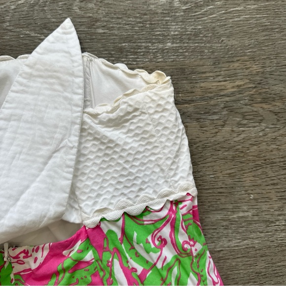 Lilly Pulitzer Franco dress size 4 strapless floral tropical pink tie back mini - Picture 4 of 5
